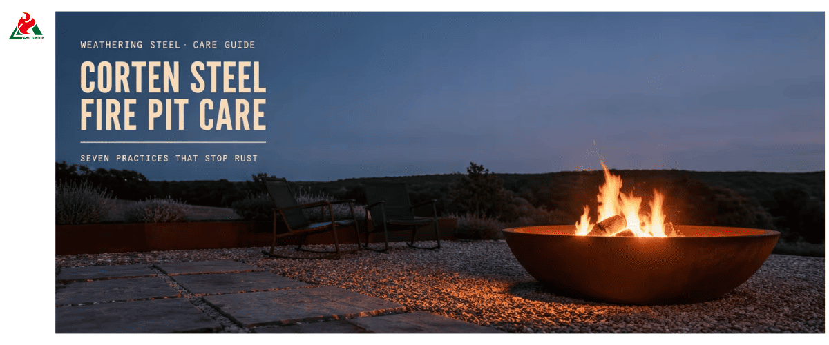Corten wood fire pit outdoor design supplier